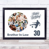 Photo Collage Print 30th Birthday Gift For Brother-In-Law 14-Photo Football