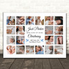 Photo Collage Print Or Canvas Christening Gift For Boys 20-Photo Blue Doves