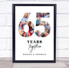 Photo Collage 65th Wedding Anniversary Gift 9-Photo 65 Years Together Print