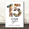 Photo Collage 15th Wedding Anniversary Gift 9-Photo 15 Years Together Print