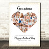 Photo Collage Gift For Grandma Mother's Day 17-Photo Gold Dots Frame Print