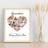 Photo Collage Gift For Grandma Mother's Day 17-Photo Gold Dots Frame Print