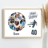 Photo Collage Print Or Canvas 40th Birthday Gift For Son 14-Photo Football