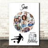 Photo Collage Print Or Canvas 60th Birthday Gift For Son 14-Photo Football