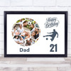 Photo Collage Print Or Canvas 21st Birthday Gift For Dad 14-Photo Football