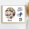 Photo Collage Print Or Canvas 21st Birthday Gift For Dad 14-Photo Football