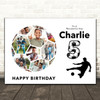 Photo Collage Kids Birthday Gift For Boys Any Age 14-Photo Football Print Canvas