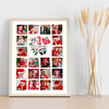 Photo Collage First Christmas Gift For Baby 20-Photo Red Poinsettia Print Canvas