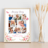 Photo Collage Gift For Nanny Mother's Day 8-Photo Pink Butterflies Print Canvas
