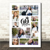 Photo Collage 60th Birthday Gift For Anyone 10-Photo 60th Birthday Print Canvas