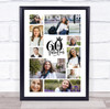 Photo Collage 60th Birthday Gift For Anyone 10-Photo 60th Birthday Print Canvas
