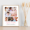 Photo Collage 7-Photo 1st Birthday Gift Kids Girls Cute Teddy Bear Print Canvas