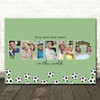 Photo Collage Green Football 6-Photo Any Occasion Gift For Friend Print Canvas