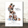 Photo Collage Cotton 2nd Wedding Anniversary Gift 14-Photo Couple Print Canvas