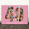 Photo Collage 40th Birthday Custom Gift For Her 19-Photo 40 Pink Print Or Canvas