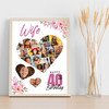 Photo Collage 40th Birthday Custom Gift For Wife 19-Photo Floral Print Or Canvas