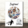 Photo Collage 50th Birthday Gift For Boyfriend 14-Photo Football Print Or Canvas
