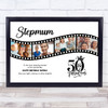 Photo Collage 50th Birthday Gift For Stepmum 4-Photo Camera Film Print Or Canvas