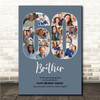 Photo Collage 60th Birthday Custom Gift For Him Blue 18-Photo 60 Print Or Canvas