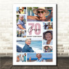 Photo Collage 70th Birthday Custom Gift For Cousin 10-Photo Pink Print Or Canvas