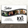 Photo Collage 100th Birthday Gift For Sister 4-Photo Camera Film Print Or Canvas