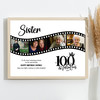 Photo Collage 100th Birthday Gift For Sister 4-Photo Camera Film Print Or Canvas