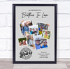 Photo Collage 90th Birthday Gift For Brother-In-Law 7-Photo Grey Print Or Canvas