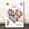Photo Collage Kids Birthday Gift For Girls Any Age 16-Photo Pink Print Or Canvas Photo Collage Kids Birthday Gift For Girls Any Age 16-Photo Pink Print Or Canvas
