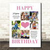 Photo Collage Kids Girls Birthday Custom Gift 6-Photo Pink Heart Print Or Canvas