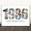 Photo Collage White Photo Birthday Custom Gift For Him Year 1986 Print Or Canvas