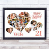 Photo Collage 21st Birthday Custom Gift For Wife 20-Photo Hearts Print Or Canvas