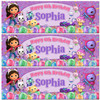 Personalised Party Banner For Kids Birthday Girls Gabby's Dollhouse Balloons
