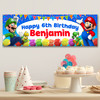 Personalised Party Banner For Kids Birthday Mario Bross Any Age