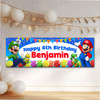 Personalised Party Banner For Kids Birthday Mario Bross Any Age