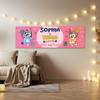 Personalised Party Banner For Kids Birthday Pink Girls Bluey Any Age