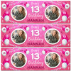 Personalised Party Banner For 13th Birthday With Photo Female Pink Balloons