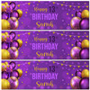 Personalised Party Banner For 13th Birthday Purple Gold Balloons