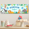 Personalised Party Banner For Birthday Boys Jungle Animals Kids