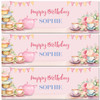 Personalised Party Banner For Birthday Female Afternoon Tea Party Pink