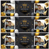 Personalised Party Banner For 13th Birthday With Photo Male Gold Black Balloons
