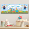 Personalised Party Banner For Birthday With Photo Boys Train Blue Kids