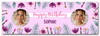 Personalised Party Banner For Birthday With Photo Beauty Lipstick Make Up Purple