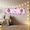 Personalised Party Banner For Birthday With Photo Beauty Lipstick Make Up Purple