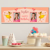Personalised Party Banner For Birthday With Photo Girls Ballerina Gold Kids