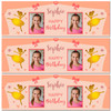 Personalised Party Banner For Birthday With Photo Girls Ballerina Gold Kids