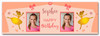 Personalised Party Banner For Birthday With Photo Girls Ballerina Gold Kids