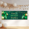 Personalised Party Banner For 25th Birthday Male Green Gold Balloons