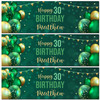 Personalised Party Banner For 30th Birthday Male Green Gold Balloons
