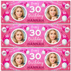 Personalised Party Banner For 30th Birthday With Photo Female Pink Balloons