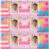 Personalised Party Banner For 30th Birthday With Photo Female Pink Cake Gift